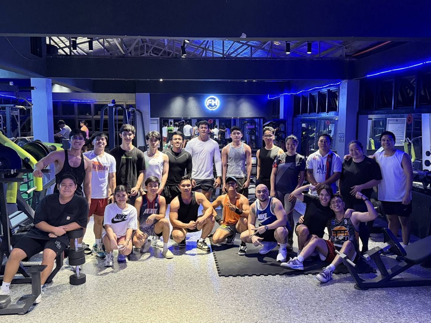 FitnessHood members together on the gym floor